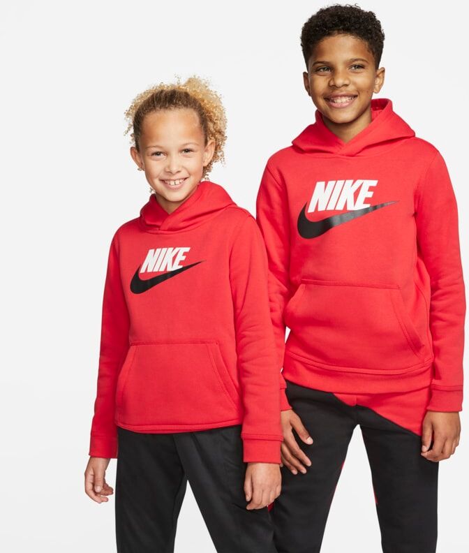 Nike Sportswear Club Fleece Older Kids' Pullover Hoodie - Red - size: XS, S, XL, M