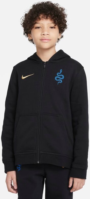 Nike Inter Milan Older Kids' Full-Zip Fleece Hoodie - Black - size: XS, S, M, L