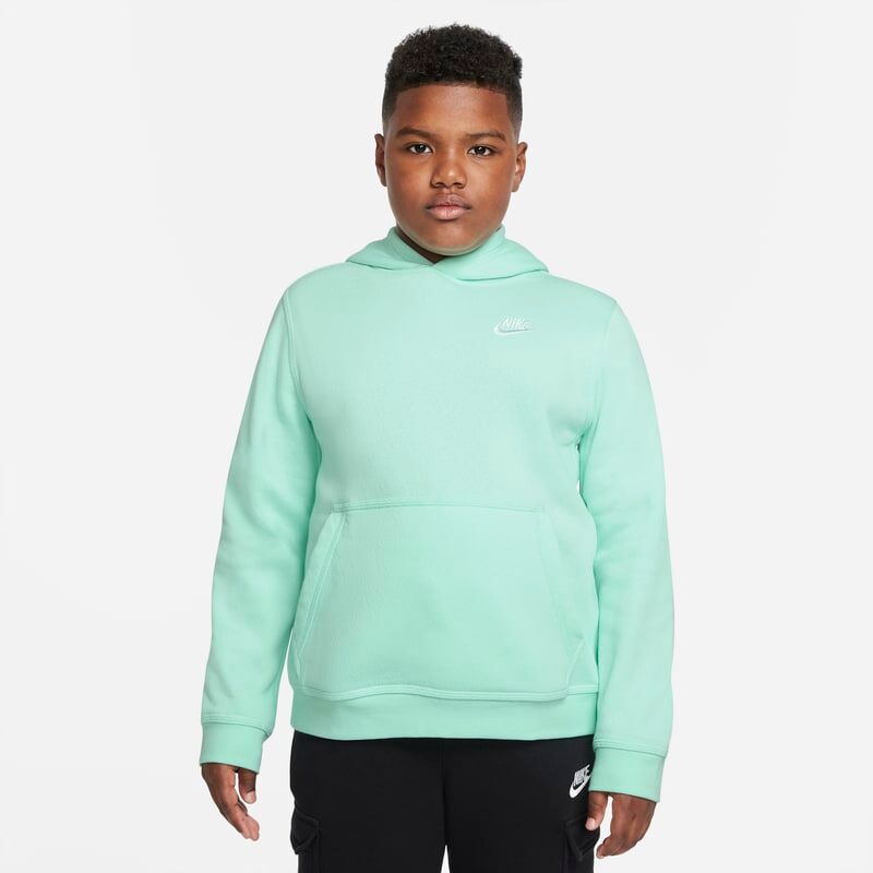 Nike Sportswear Club Fleece Older Kids' (Boys') Pullover Hoodie (Extended Size) - Green - size: S+, M+, L+, XL+