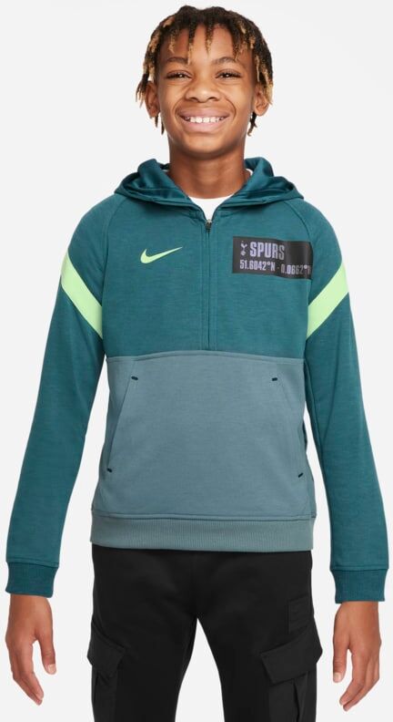 Nike Tottenham Hotspur Older Kids' 1/2-Zip Football Hoodie - Green - size: XS, S, M, L, XL