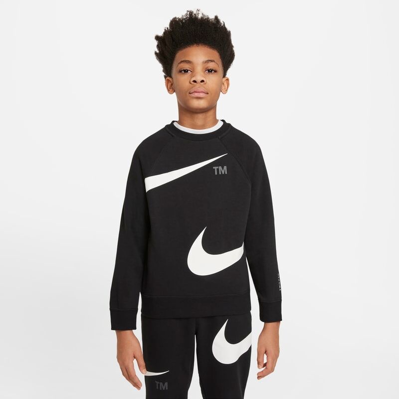 Nike Sportswear Swoosh Older Kids' (Boys') Sweatshirt - Black - size: XS, S, M, XL, L