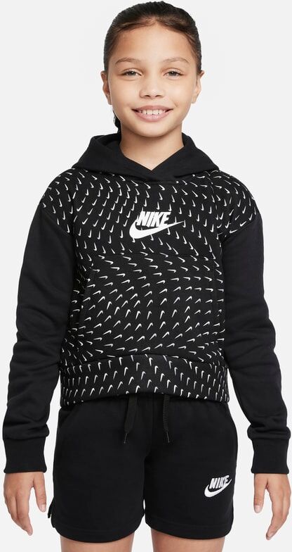 Nike Sportswear Older Kids' (Girls') Printed Fleece Hoodie - Black - size: XS, S, M, L, XL