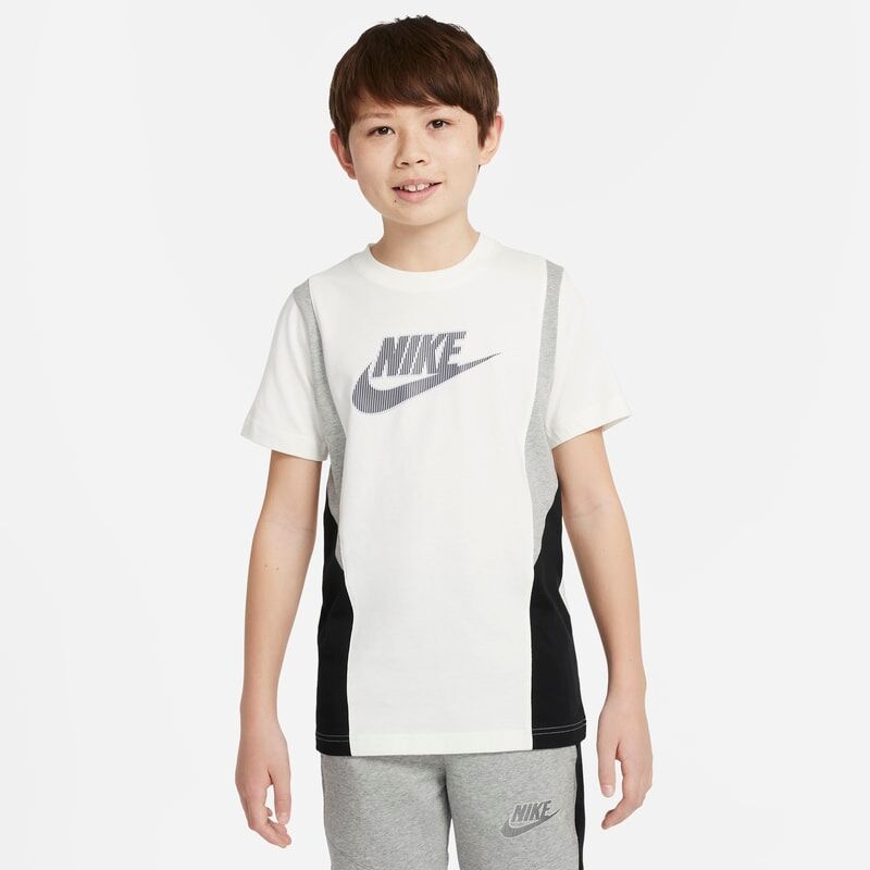 Nike Sportswear Hybrid Older Kids' Short-Sleeve Top - Grey - size: XS, S, M, L, XL