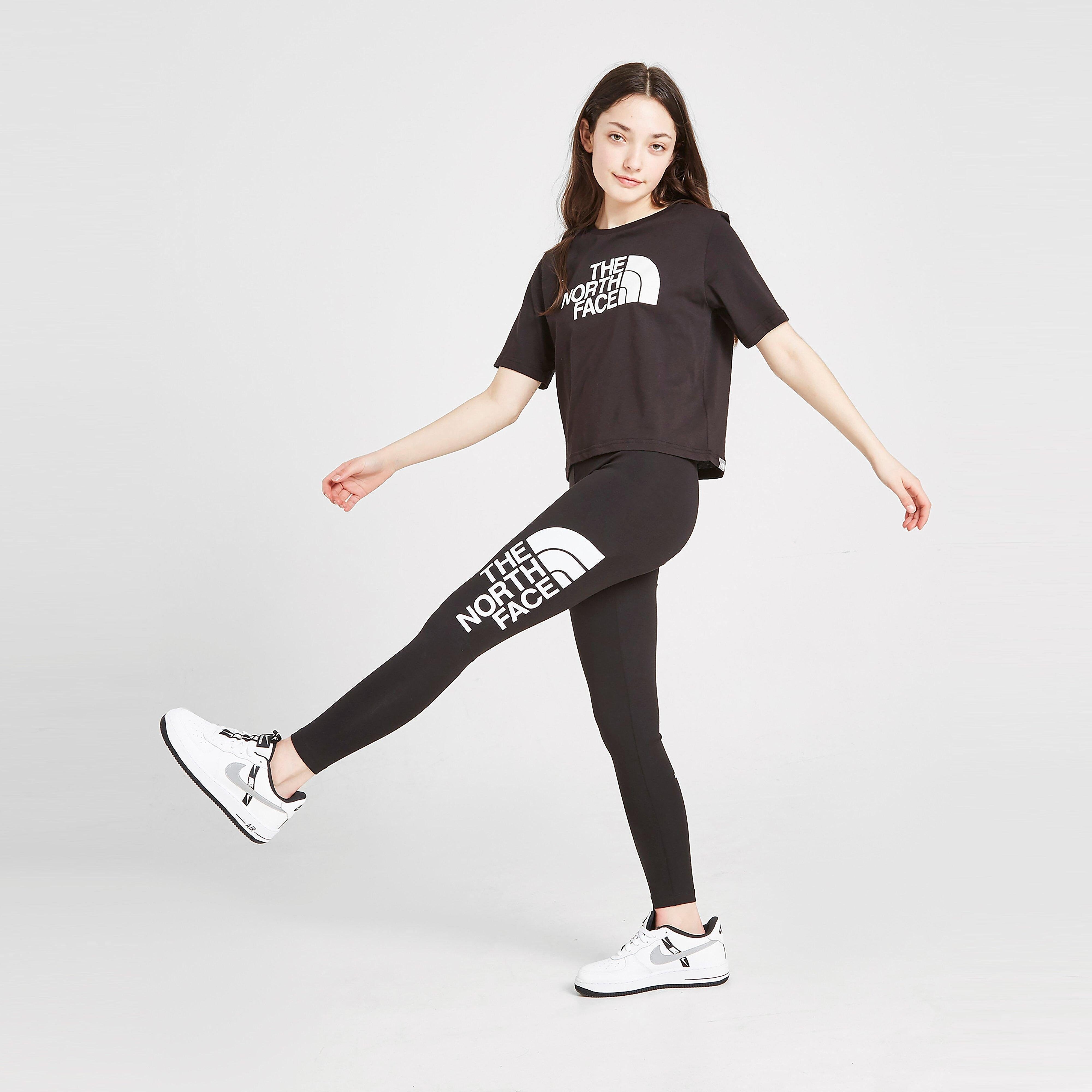 The North Face Girls' Logo Leggings Junior - Black/White - Kids  size: XL