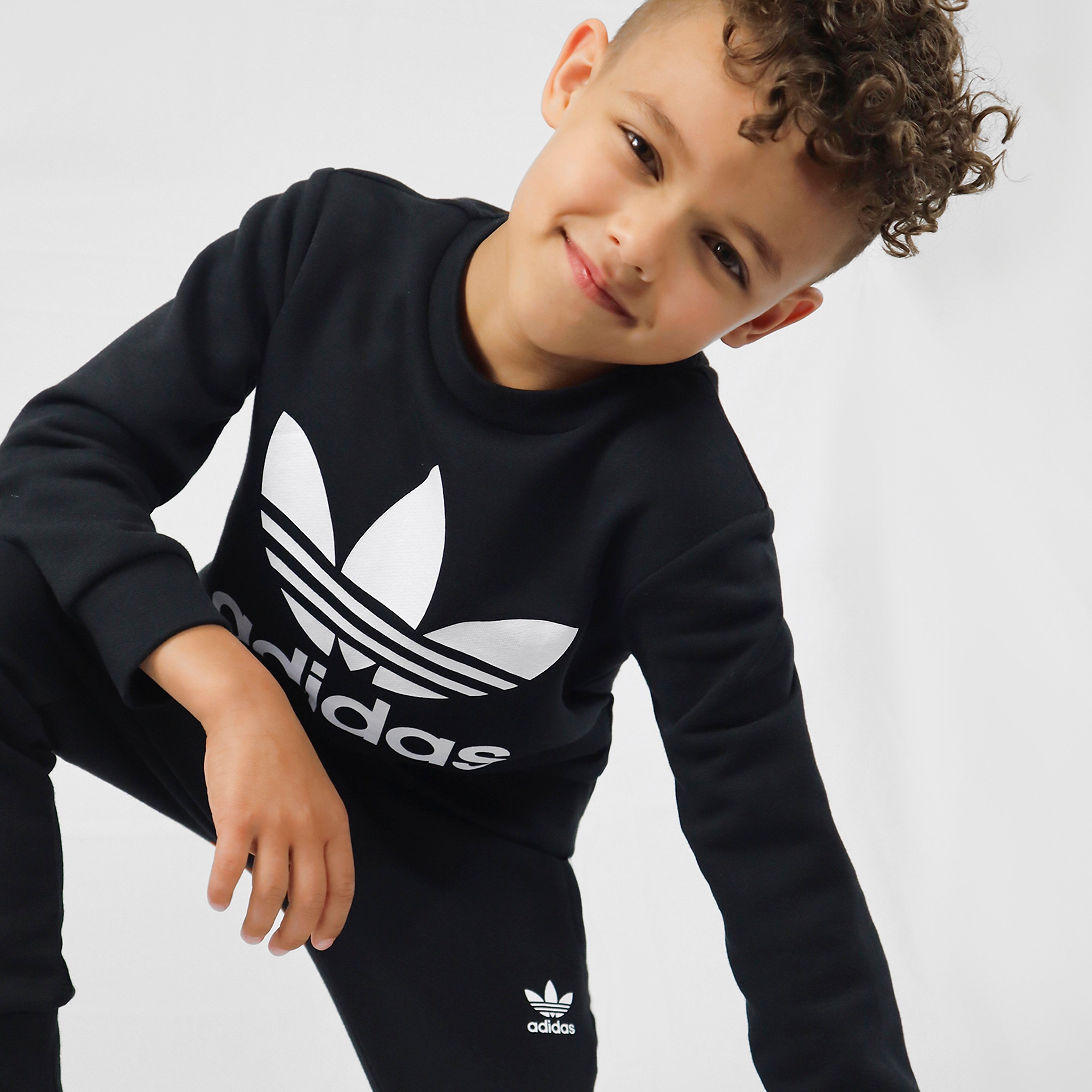 adidas Originals Trefoil Crew Set Childrens' - Black / White/White - Kids  size: 6-7Y