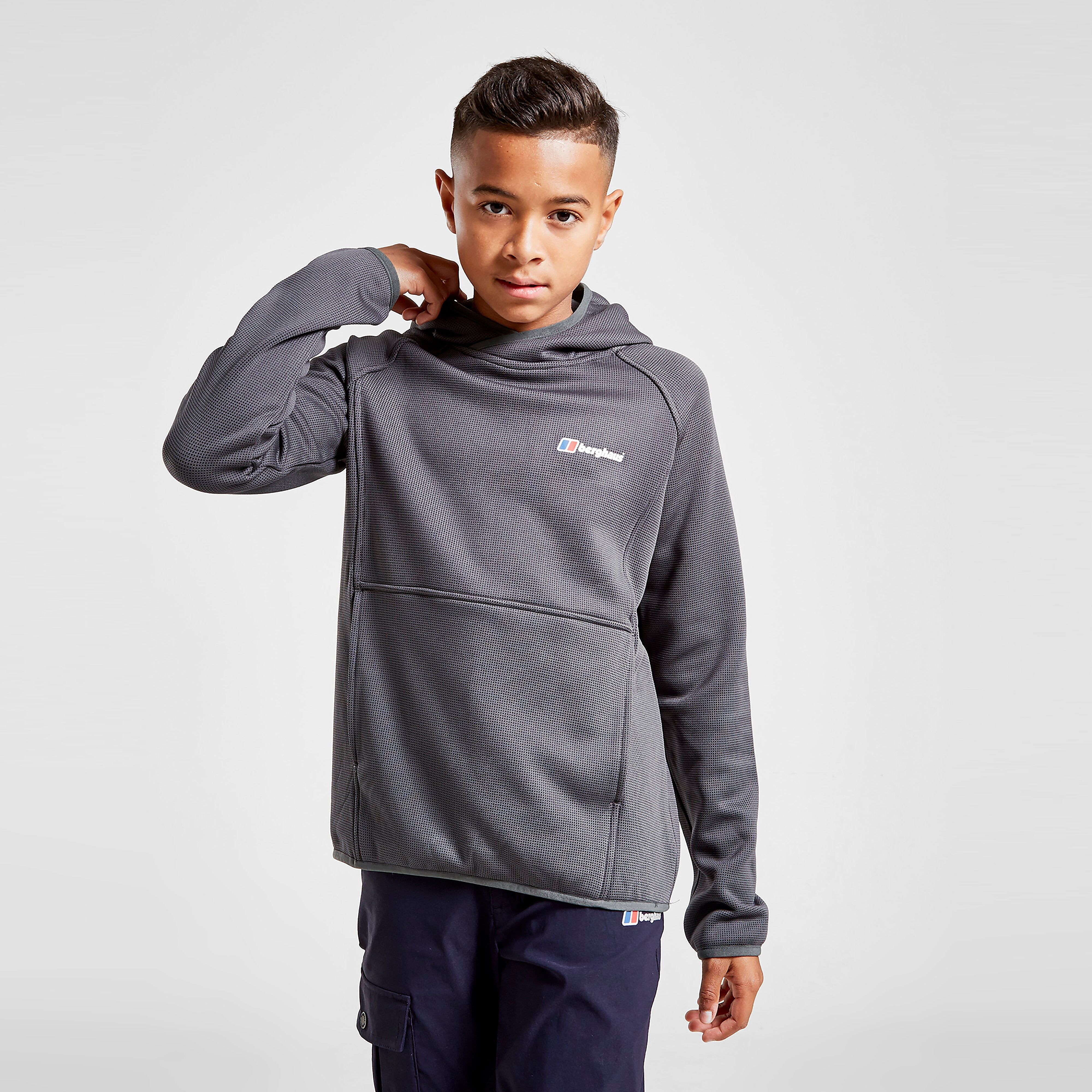 Berghaus Logo Hoodie Junior - Grey/NVY  size: 14-15Y