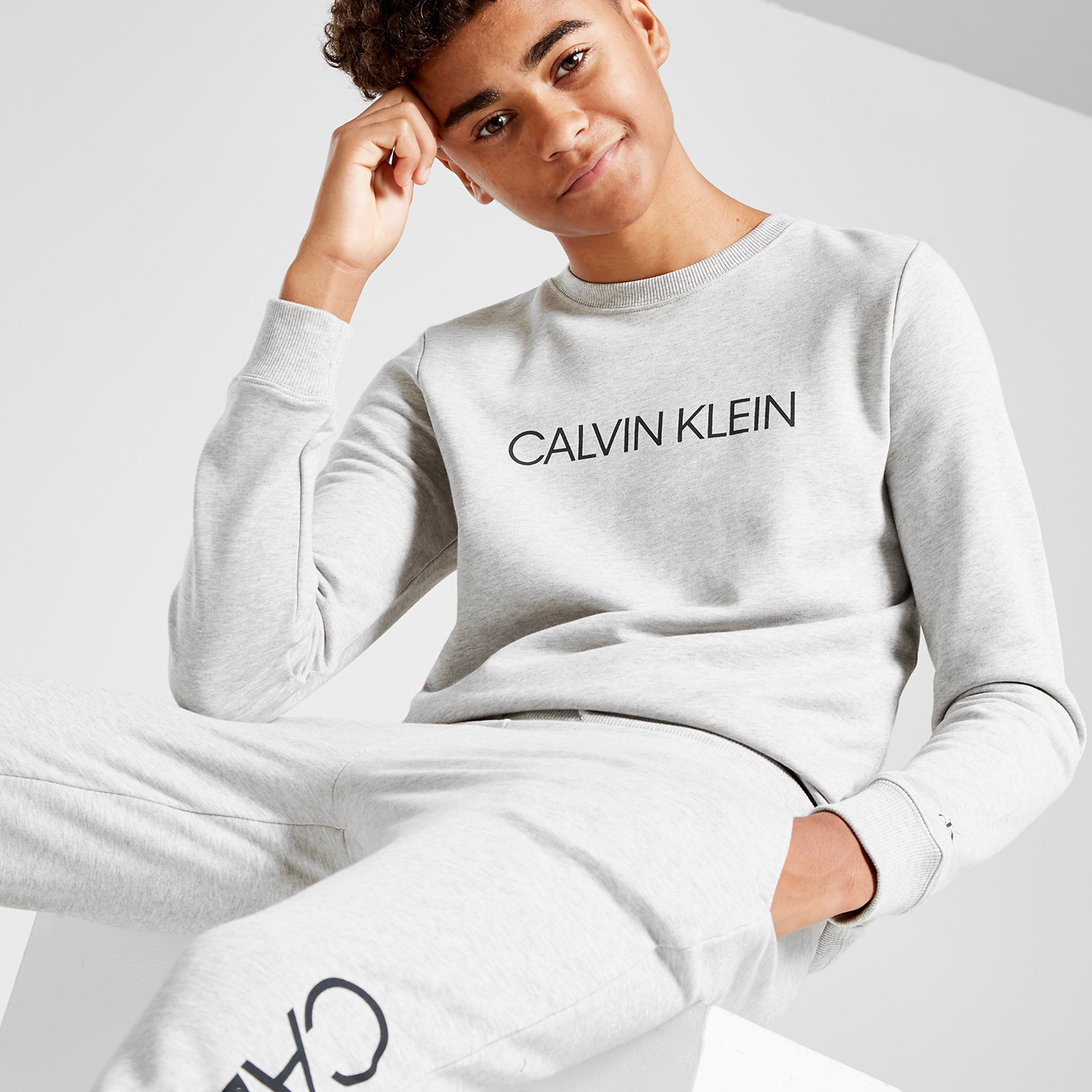 Calvin Klein Jeans Institutional Logo Crew Sweatshirt Junior - Grey - Kids  size: 12Y