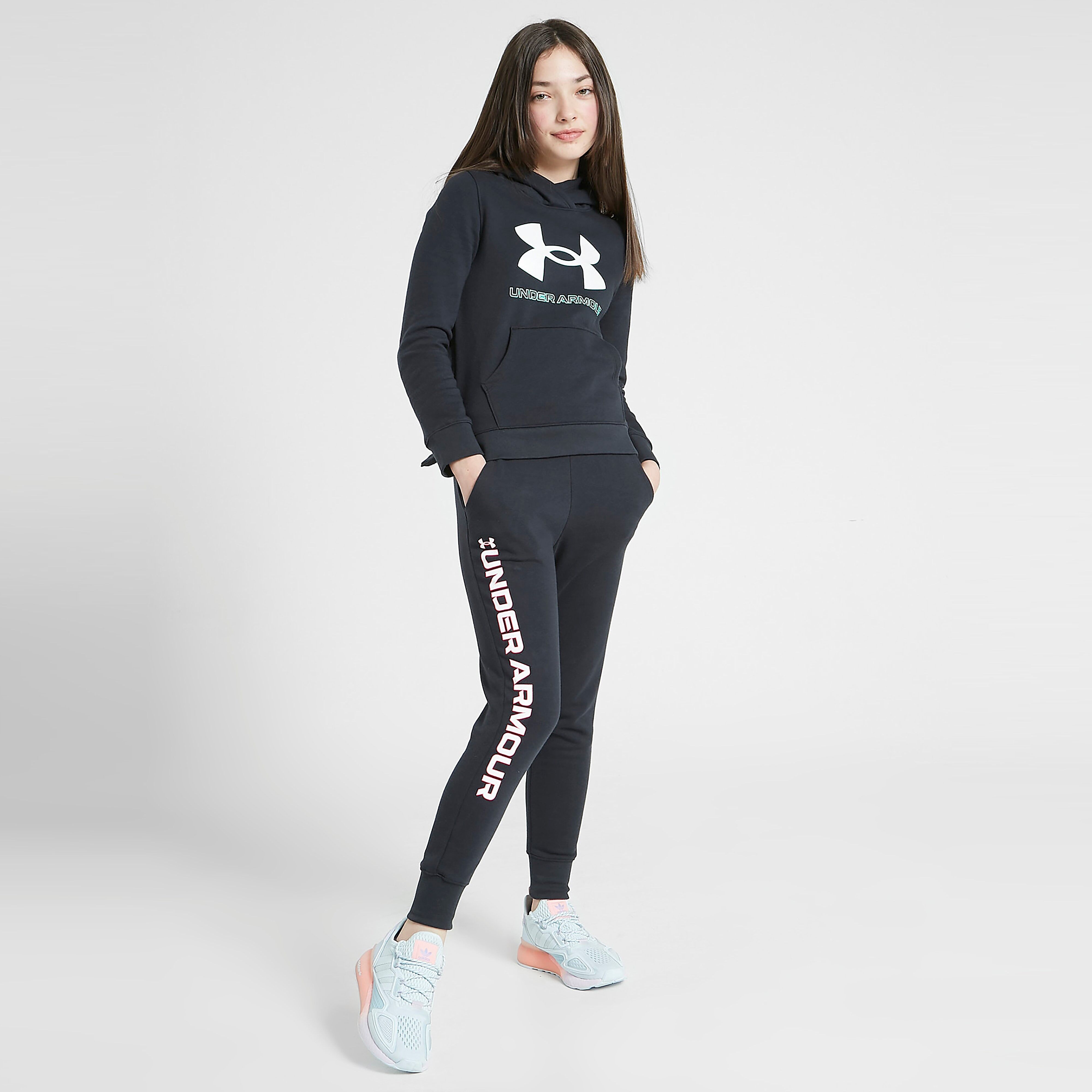 Under Armour Girls' Rival Logo Hoodie Junior - Black - Kids  size: 10-11Y