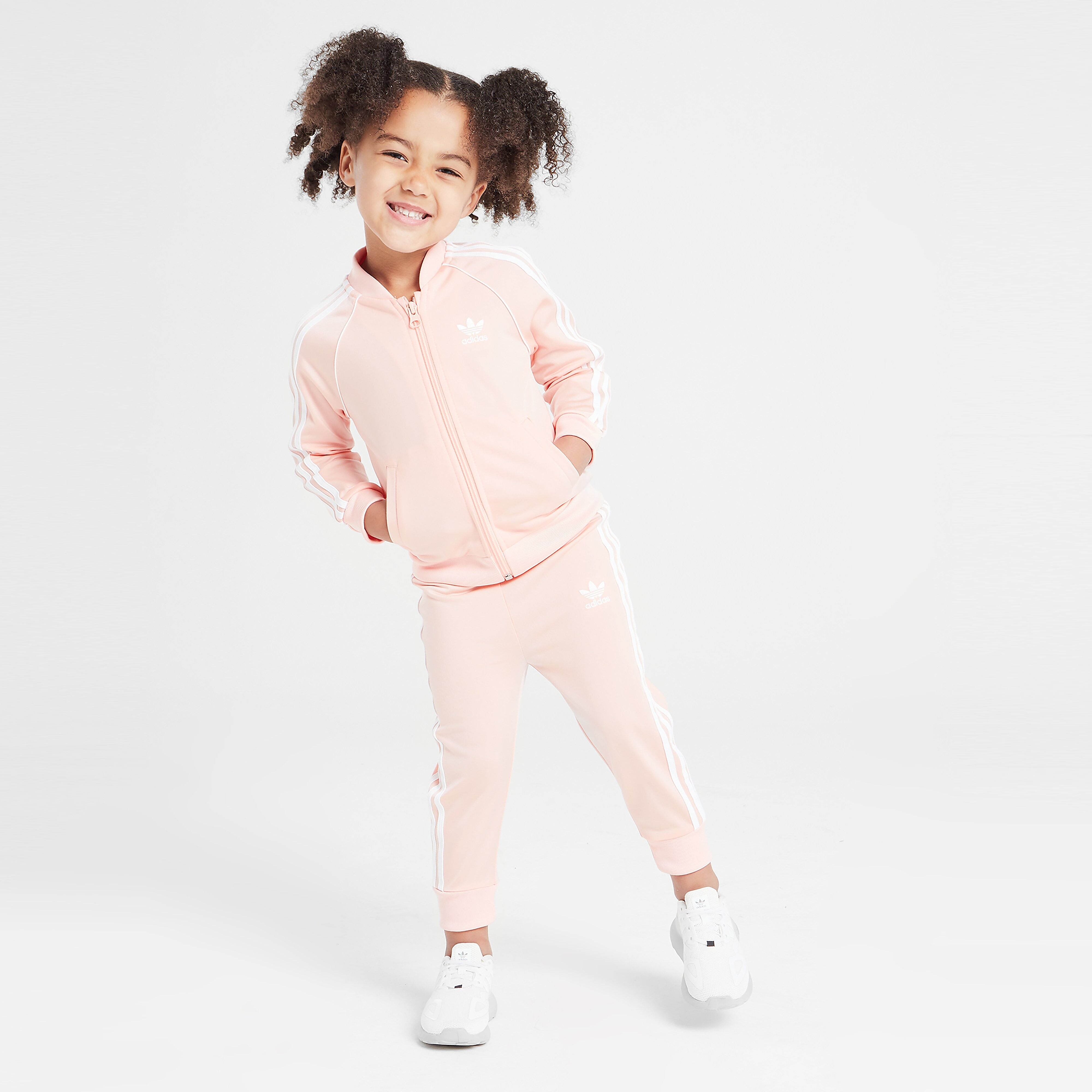 adidas Originals Girls' SS Tracksuit Infant - Pink/White  size: 18-24M