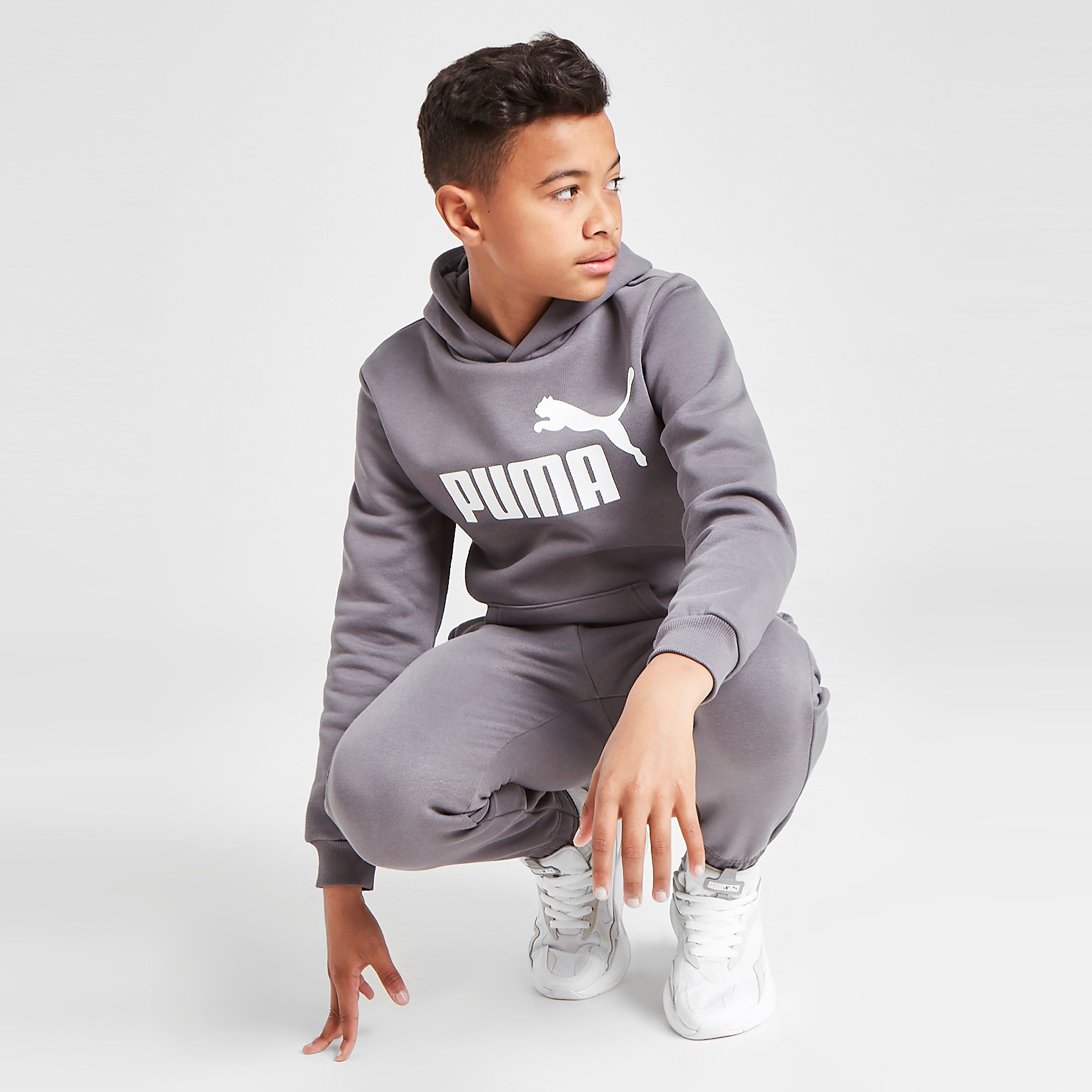 Puma Essential Logo Hoodie Junior - Grey - Kids  size: 9-10Y