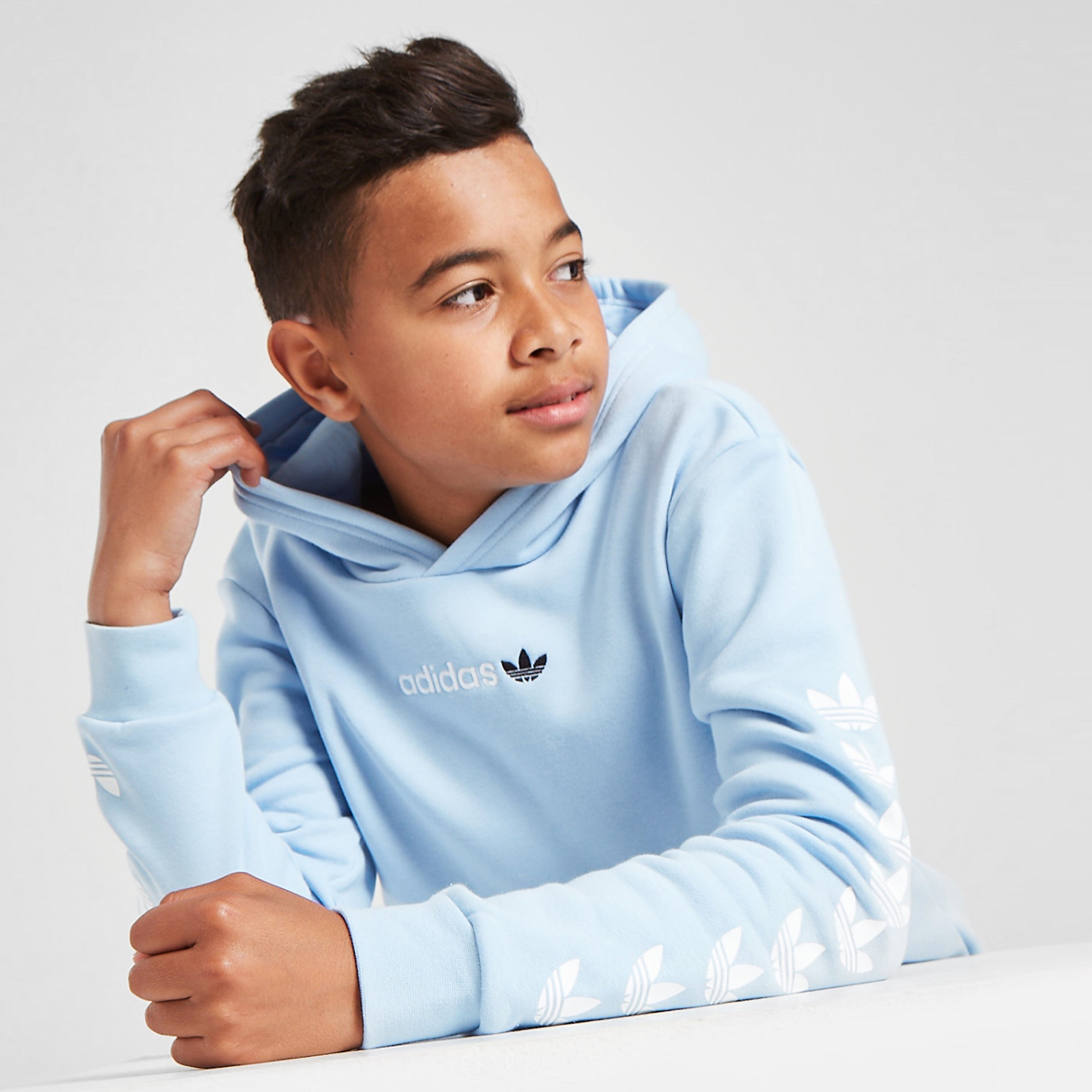 adidas Originals Repeat Trefoil Hoodie Junior - Blue - Kids  size: 11-12Y