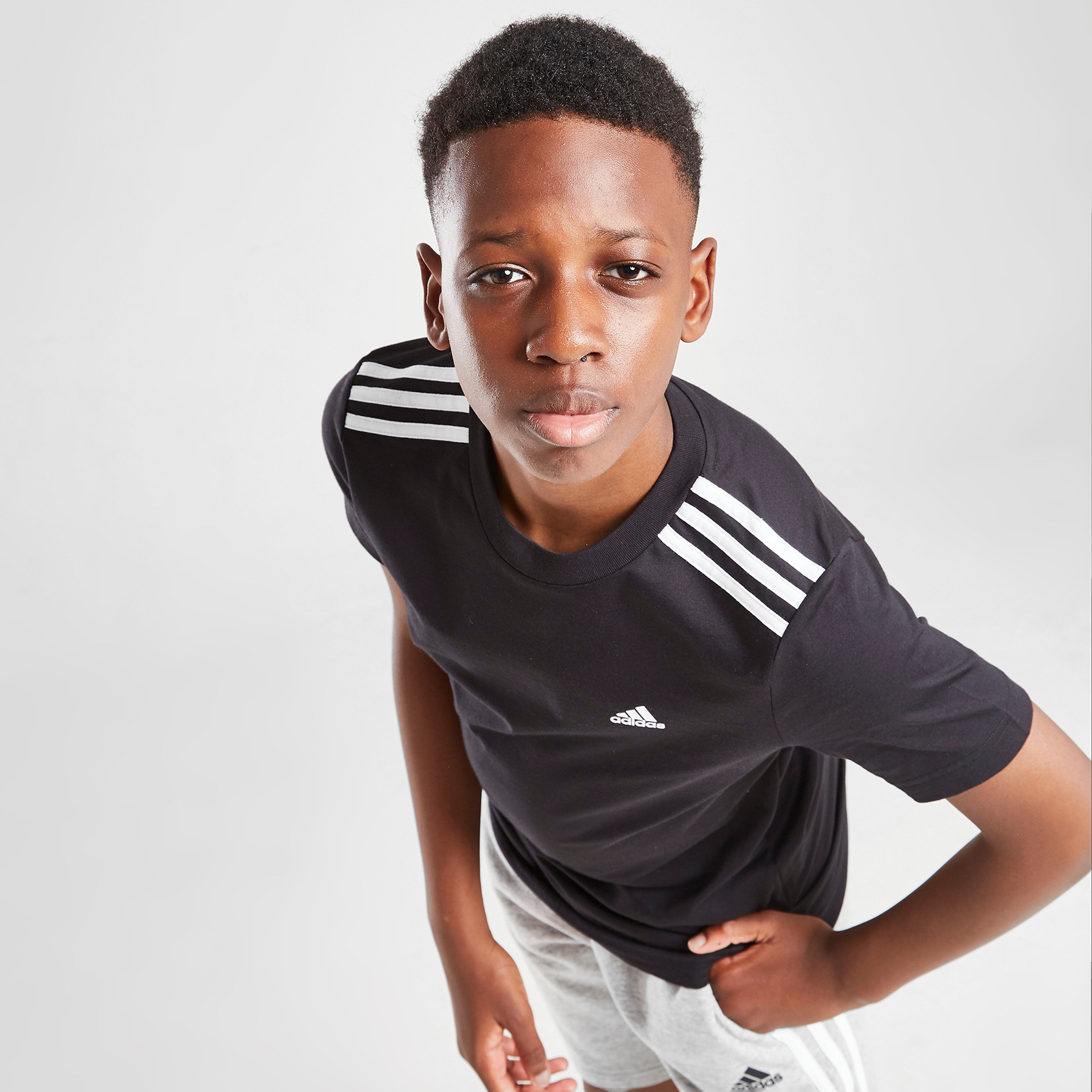 adidas 3-stripes Sport T-shirt Junior - Black - Kids  size: 13-14Y
