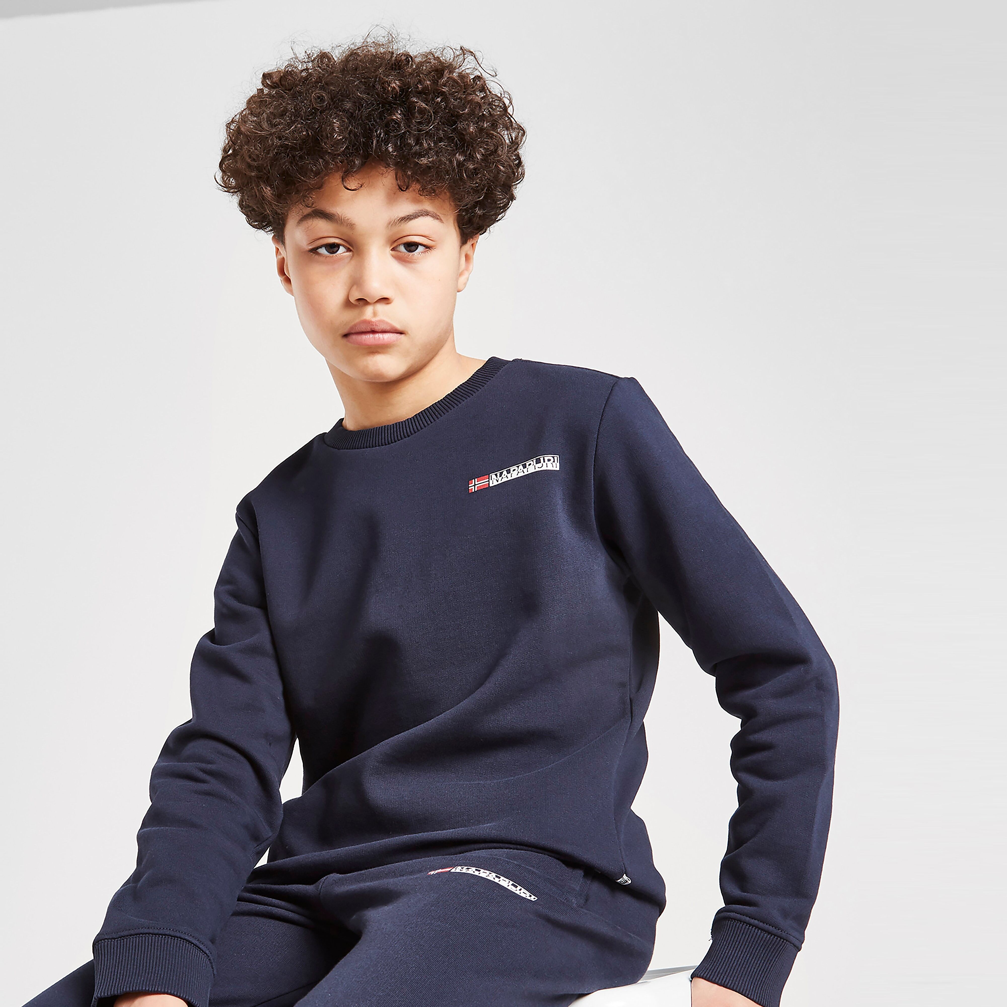 Napapijri French Terry Crew Sweatshirt Junior - Navy - Kids  size: 12Y