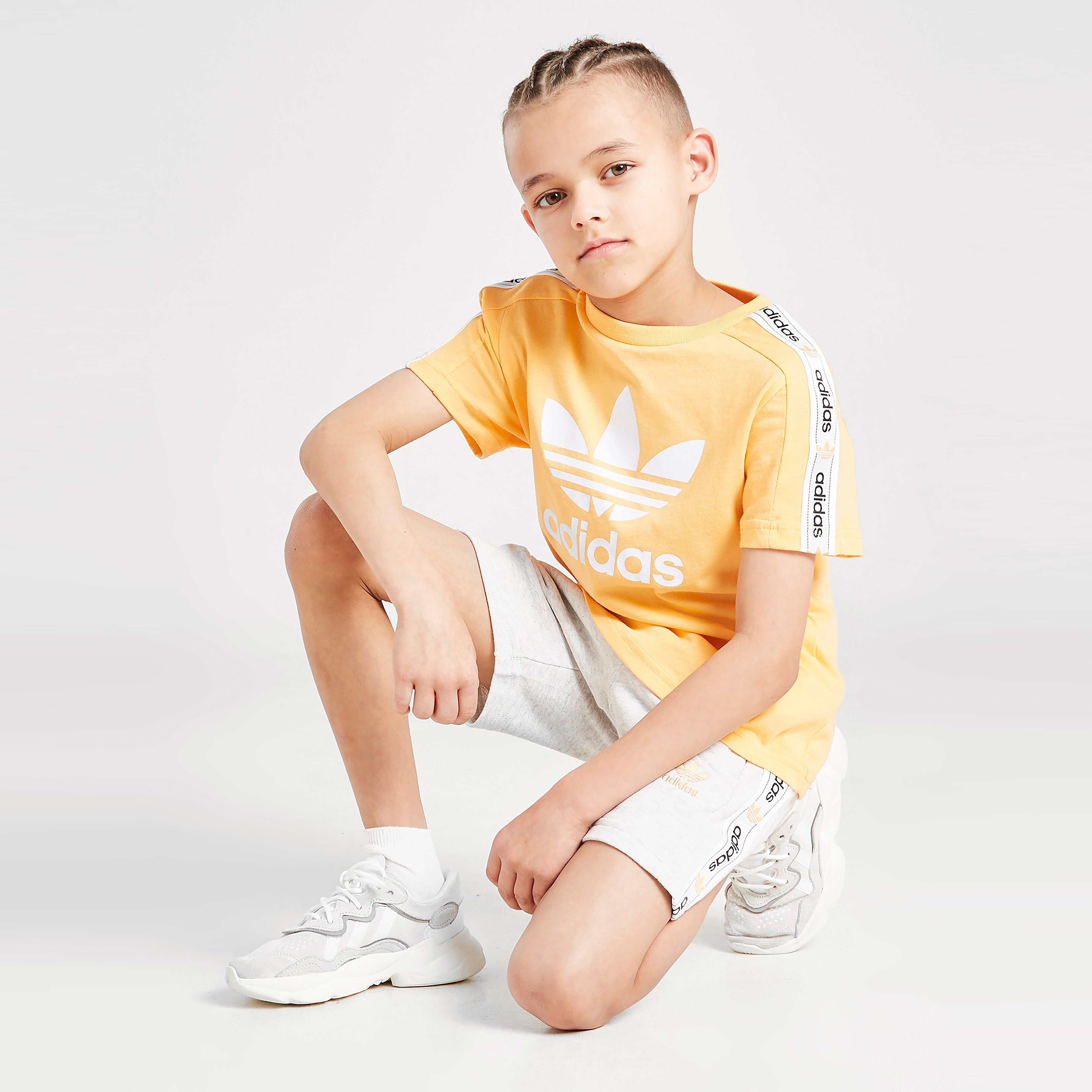 adidas Originals Tape T-Shirt/Shorts Set Children - Orange - Kids  size: 4-5Y