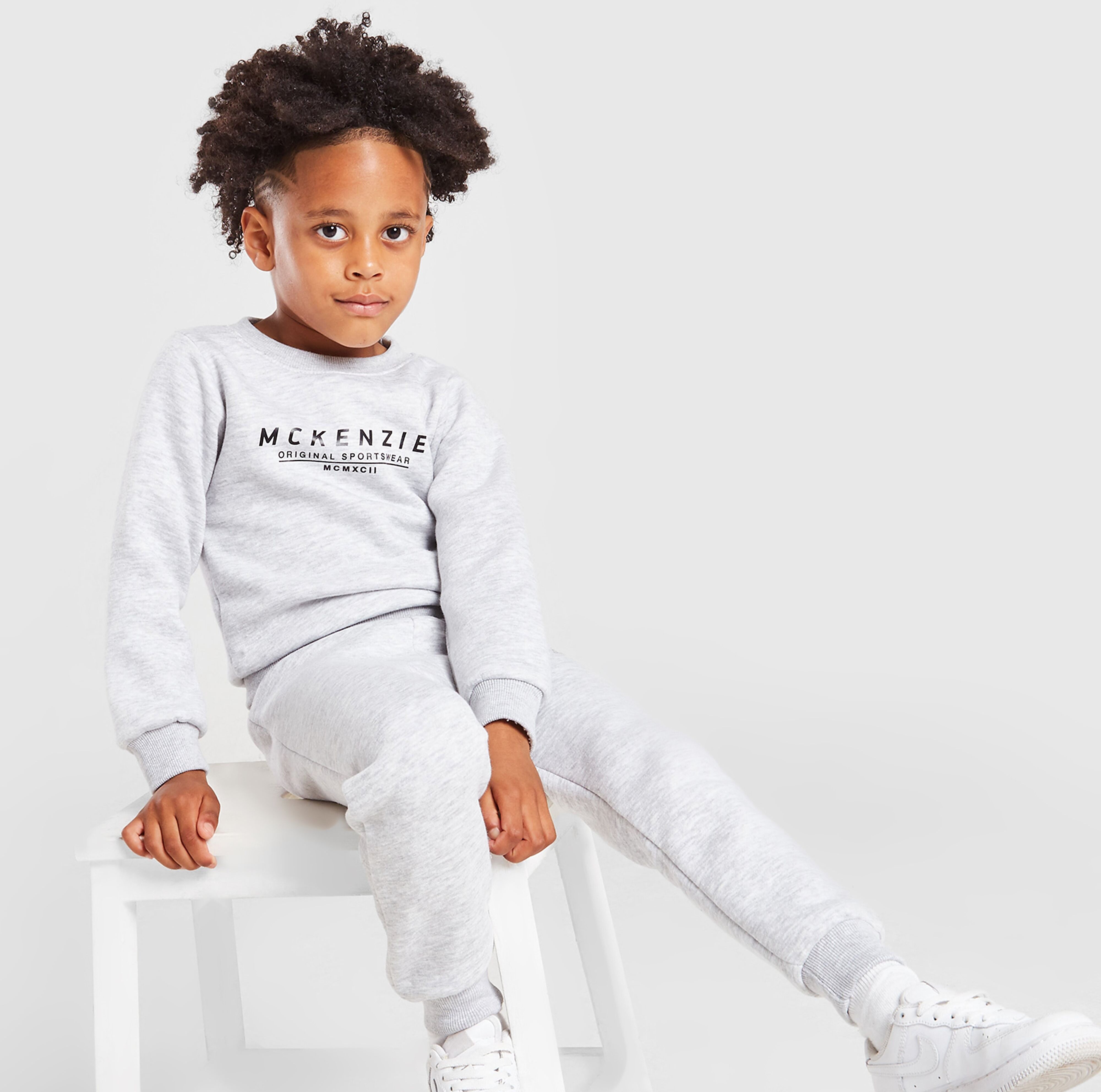 McKenzie Mini Essential Large Logo Crew Tracksuit Children - Grey - Kids  size: 7-8Y