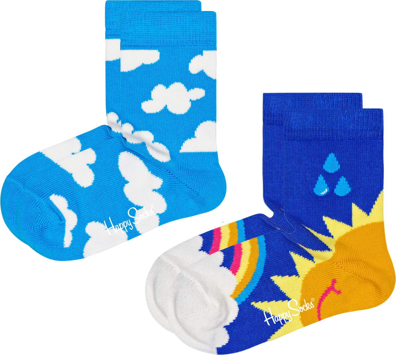 Happy Socks 2-pack Kids After Rain Socks - Blue,White - Kids