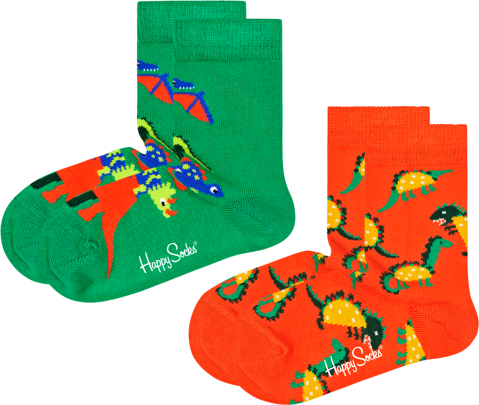 Happy Socks Kids Dinos Socks 2-pack - Yellow - Kids