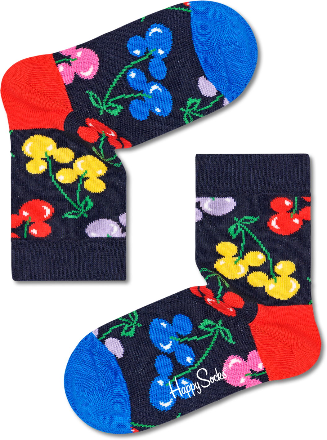 Happy Socks Kids Very Cherry Mickey Sock - Blue,Green,Red,Yellow - Kids