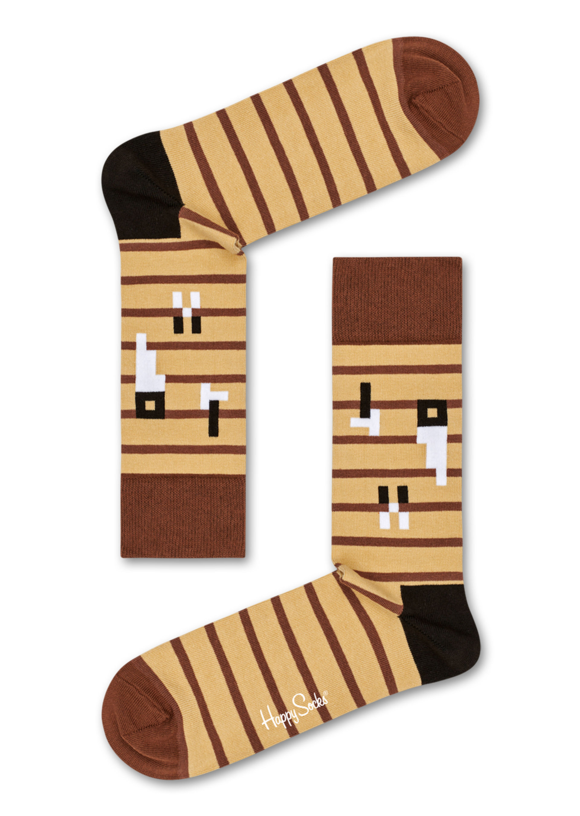 Happy Socks Crafting Table Sock - Black,Brown - Unisex