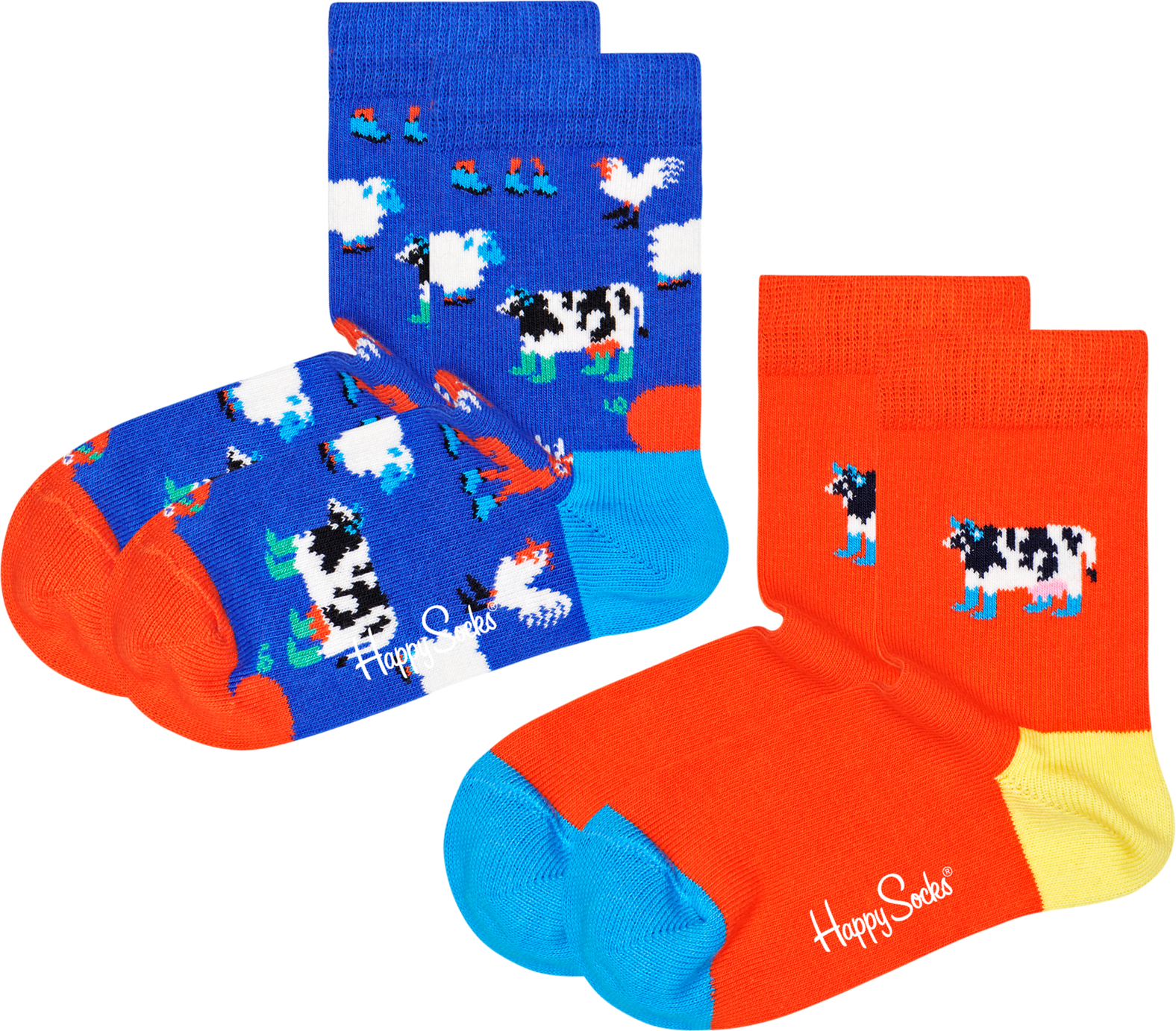 Happy Socks Kids Farmlife Socks 2-pack - Blue - Kids