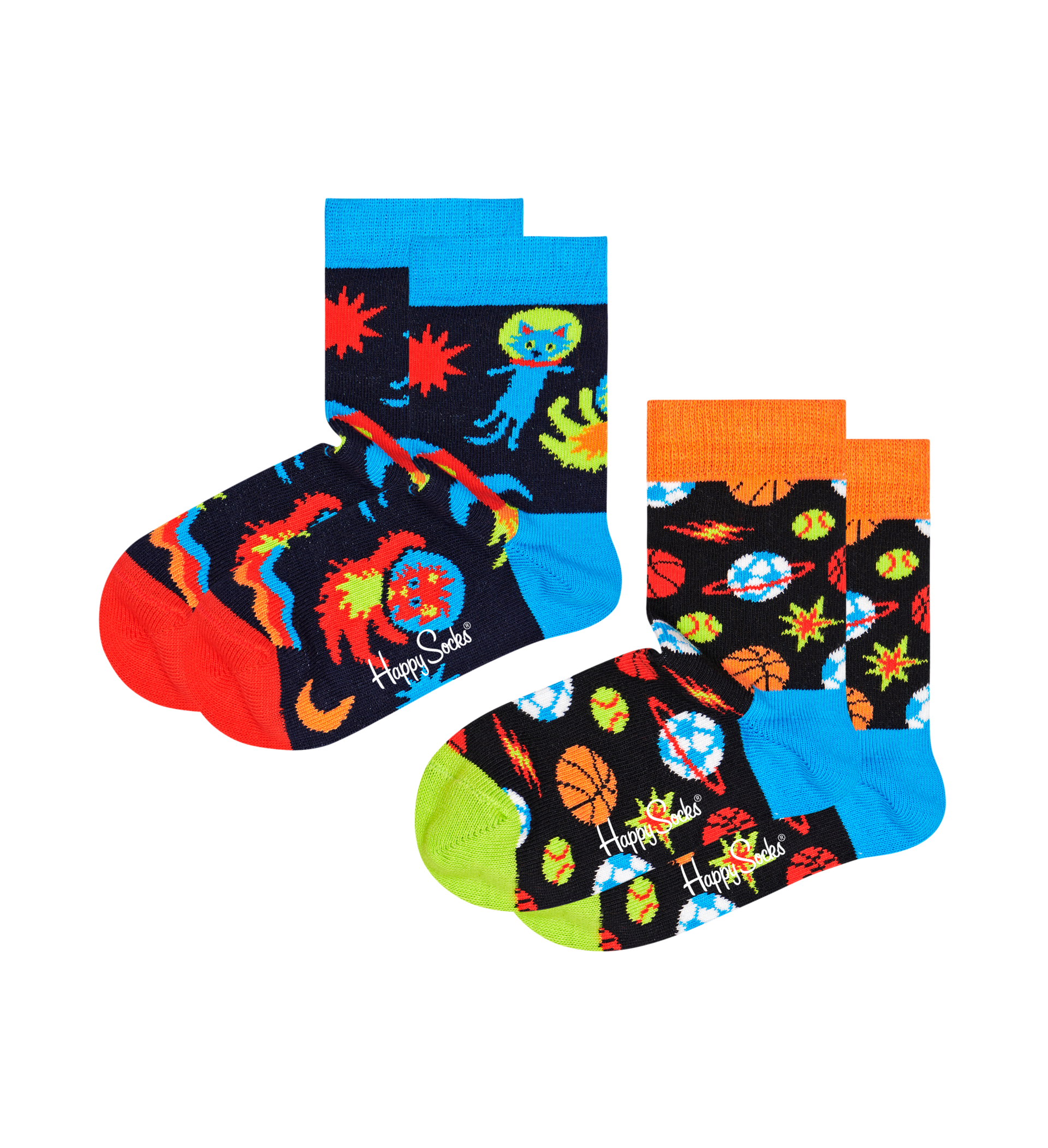 Happy Socks 2-pack Kids Spacetime Socks - Blue - Kids