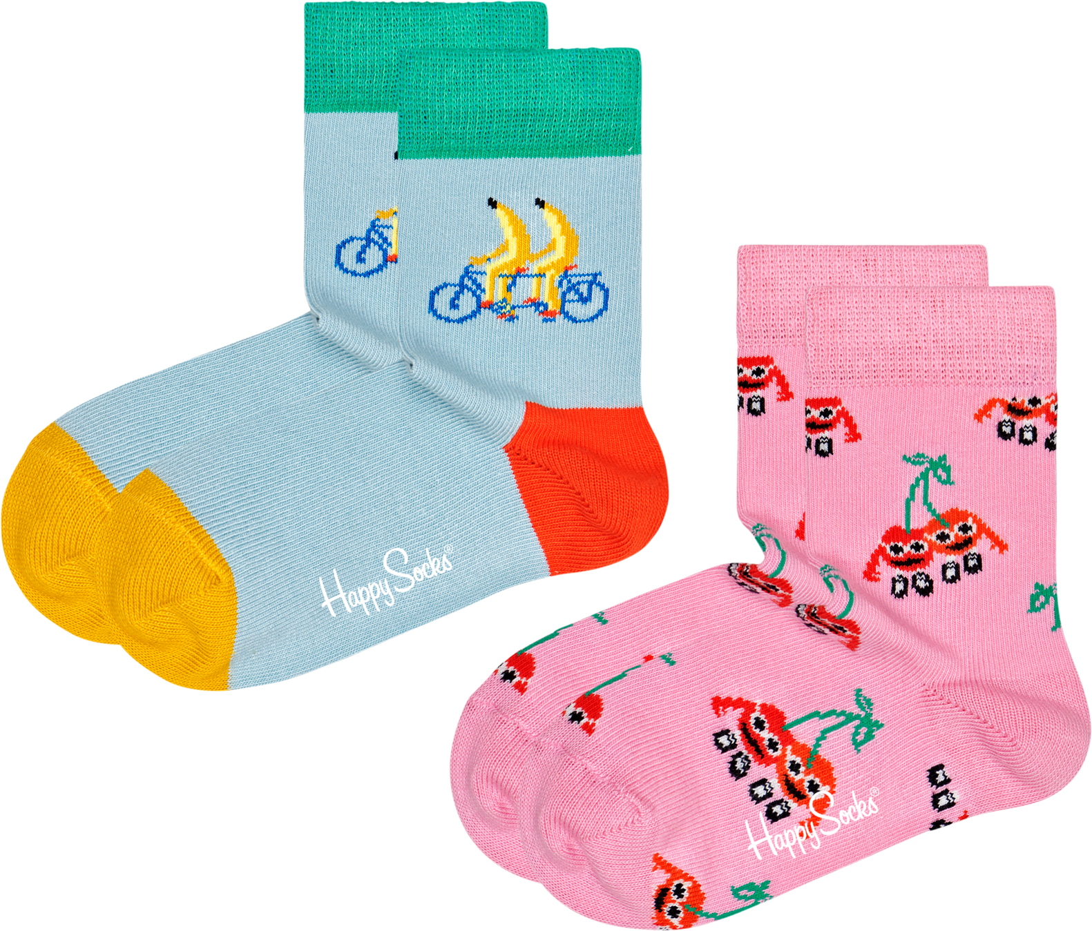 Happy Socks 2-pack Kids Fruit Mates Socks - Pink - Kids