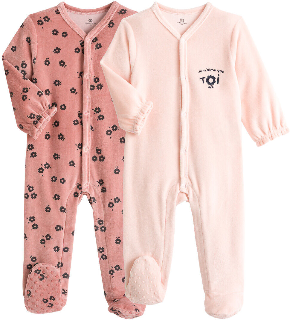 LA REDOUTE COLLECTIONS Lot de 2 pyjamas en velours coton bio