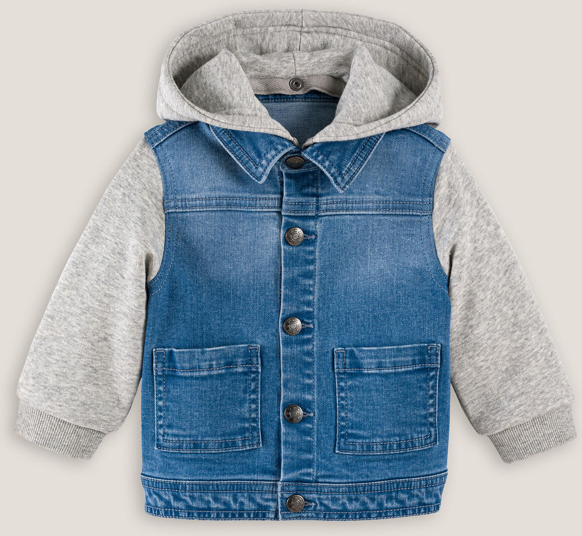 LA REDOUTE COLLECTIONS Veste à capuche en jean et molleton