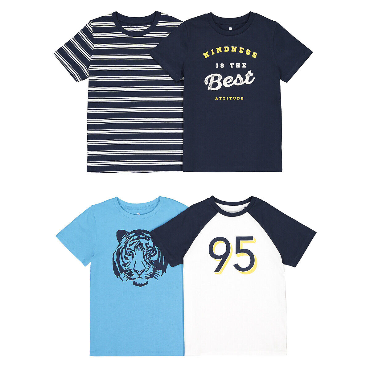 LA REDOUTE COLLECTIONS Lot de 4 t-shirt manches courtes 3-12 ans