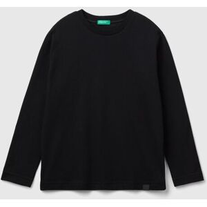 United Colors of Benetton Langarmshirt, mit Logo-Prägung am Saum schwarz  L (140/146)