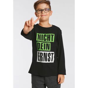 KIDSWORLD Langarmshirt »NICHT DEIN ERNST«, Spruch schwarz  152/158