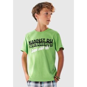 KIDSWORLD T-Shirt »KANNST DU SUBTRAHIEREN?«, Spruch lime-grün  164/170