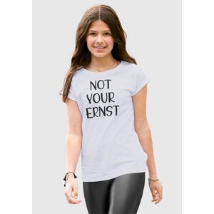 KIDSWORLD T-Shirt »NOT YOUR ERNST«, legere Form mit kleinem Ärmelaufschlag weiss  164/170