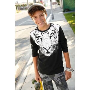 KIDSWORLD Langarmshirt »WHITE TIGER«, grosser Print schwarz  164/170