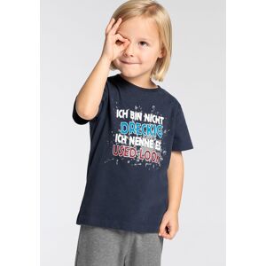 KIDSWORLD T-Shirt »ICH BIN NICHT DRECKIG«, Sprücheshirt für kleine Jungen marineblau  92/98