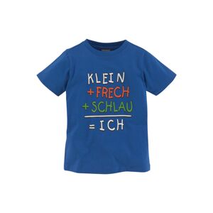KIDSWORLD T-Shirt »KLEIN+FRECH+SCHLAU...«, cooler Spruch royalblau  92/98