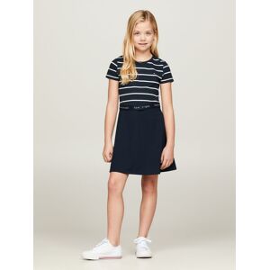 Tommy Hilfiger Jerseykleid »ESSENTIAL SKATER DRESS«, mit Markenlabel am Bund Desert Sky gestreift  7 (122)