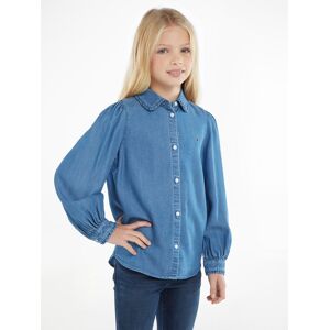 Tommy Hilfiger Jeansbluse »TENCEL RUFFLE COLLAR SHIRT«, Kinder Kids Junior... mid blue  10 (140)