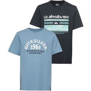 Quiksilver T-Shirt, (Packung, 2 tlg., 2er-Pack) hellblau und navy blazer  10 (134/140)