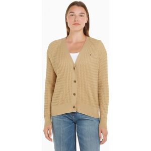 Tommy Hilfiger Strickjacke »CO CABLE V-NK CARDIGAN«, mit gestricktem Zopfmuster Harvest Wheat  XL (42)