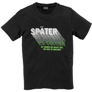 KIDSWORLD T-Shirt »SPÄTER......«, Sprücheshirt schwarz  128/134