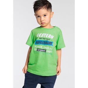 KIDSWORLD T-Shirt »GERTERN WAR HIER NOCH AUGERÄUMT...«, Sprücheshirt für... neongrün  104/110