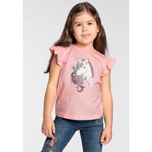 KIDSWORLD T-Shirt »für kleine Mädchen«, mit Einhorn Druck rosa  116/122