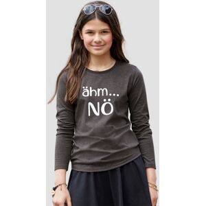 KIDSWORLD Langarmshirt »ähm ...NÖ«, Druck anthrazit-meliert  140/146