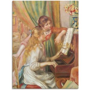 Artland Leinwandbild »Junge Mädchen am Klavier. 1892«, Kind, (1 St.), auf... gelb Größe