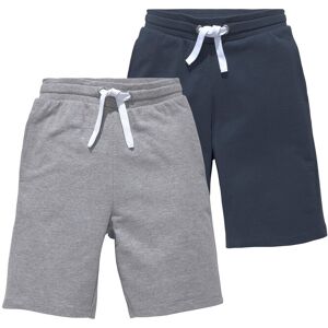 KIDSWORLD Sweatbermudas, (Packung, 2 tlg.) marine, grau-meliert Größe 140/146