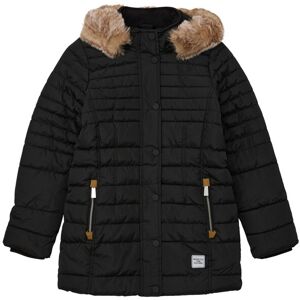 s.Oliver Junior Steppjacke, mit Kapuze, mit Fellimitat an der Kapuze grey/black Größe XL (170/176)