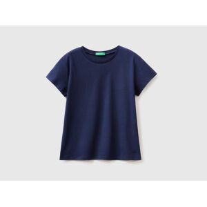 United Colors of Benetton T-Shirt, mit Markenlabel marine Größe M (128/134)