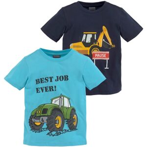 KIDSWORLD T-Shirt »BEST JOB EVER!«, (Packung, 2er-Pack) türkis-bedruckt, marine-bedruckt Größe 104/110