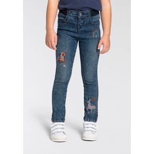 KIDSWORLD Stretch-Jeans »für kleine Mädchen«, mit toller Stickerei blue-denim Größe 146